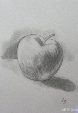 Яблоко карандашом