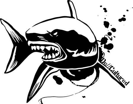 Акула трафарет рисунка
