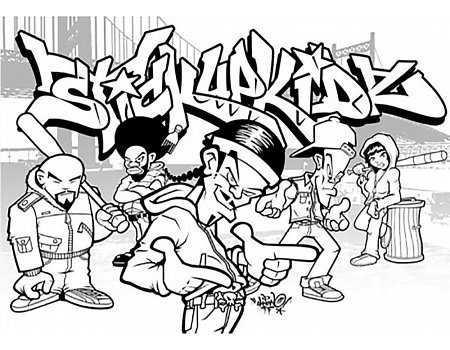 Граффити раскраска