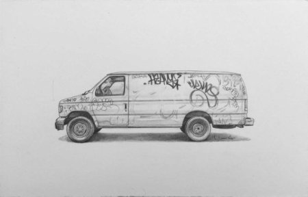 Граффити грузовик на бумаге