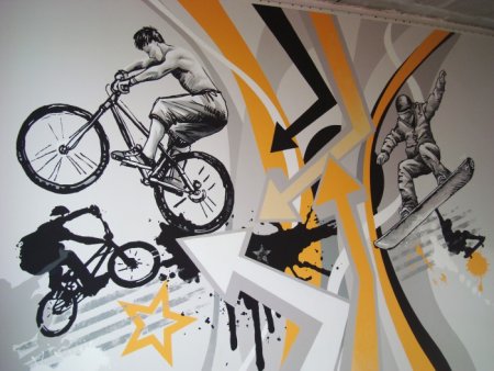 Роспись стен спортивная тематика