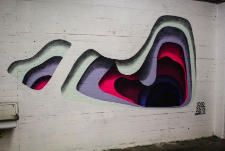 3д граффити на стене