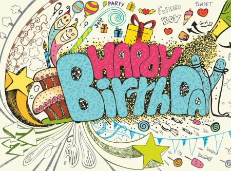 С днем рождения. Плакат