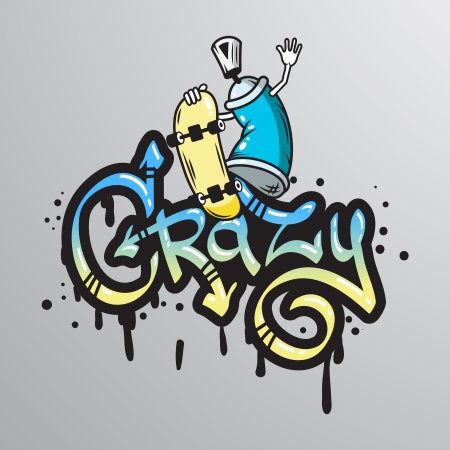 Надпись Crazy в стиле граффити