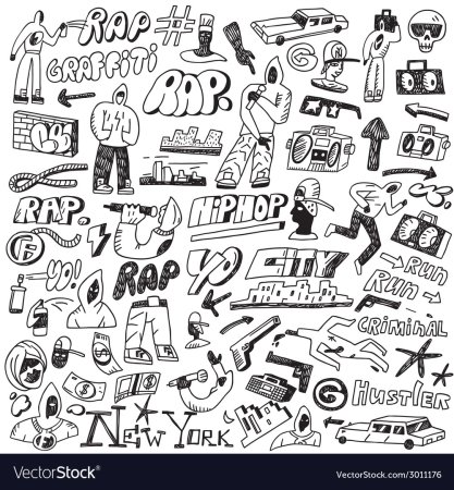 Мелкие рисунки в стиле граффити