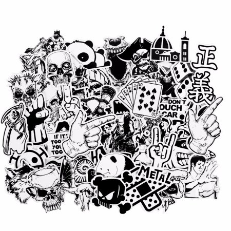 Стикеры чёрно белые