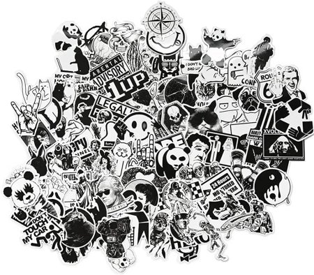 Наклейки граффити черно белые