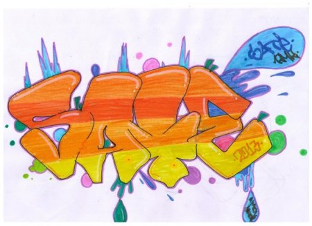 Граффити на бумаге цветные