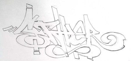 Легкие граффити карандашом