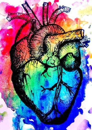 Нарисовать сердце граффити