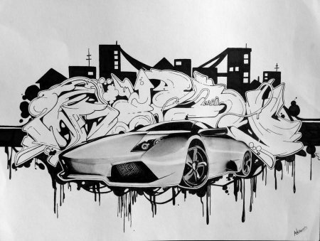 Граффити черно белое