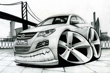 Рисунки карандашом прикольные машины