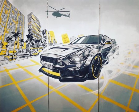 Нарисовать машину на стене