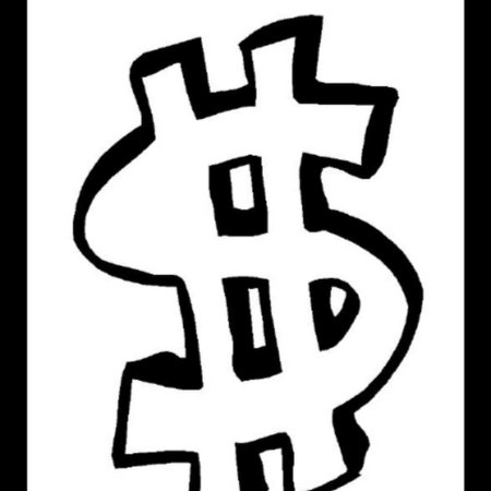 Знак доллара трафарет