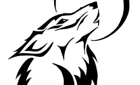 Волк граффити черно белое