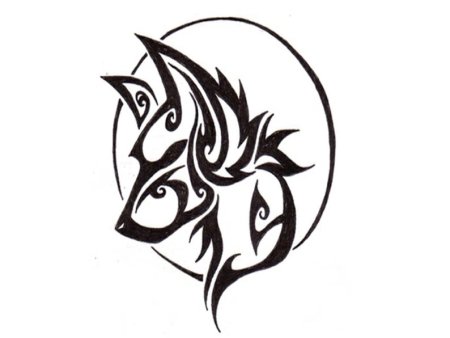 Волк граффити тату