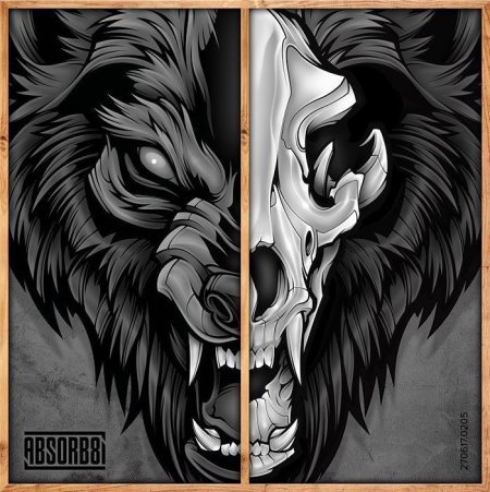 Волк граффити тату