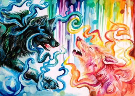 Граффити картина волк