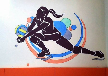 Роспись стен в спортивном зале