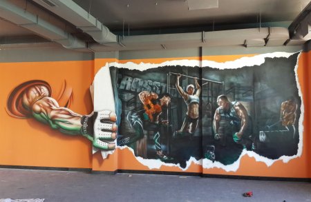 Роспись стен в спортивном стиле