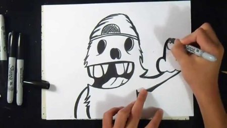 Зарисовки ручкой в тетради монстры