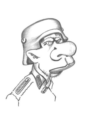 Карикатурный немецкий солдат