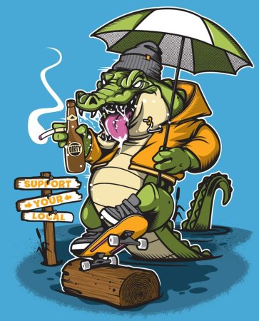 Крокодил граффити