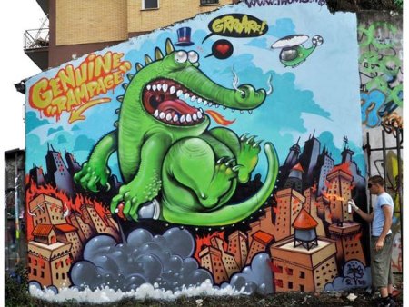 Крокодил арт граффити