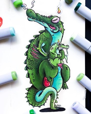 Аллигатор граффити