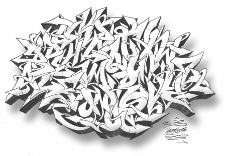 Граффити алфавит Wildstyle