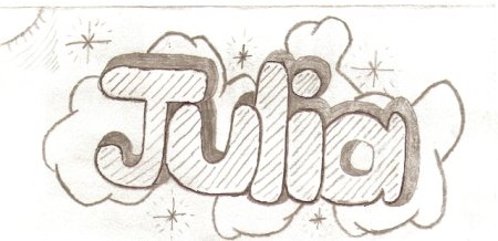 Объёмные надписи карандашом