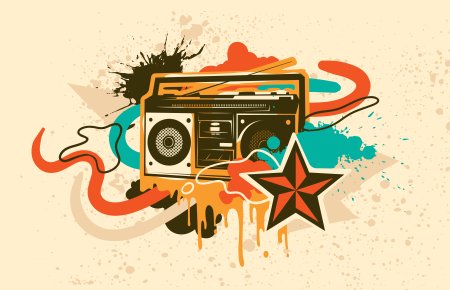 Граффити в стиле ретро