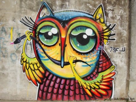 Филин граффити