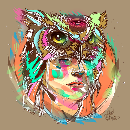 Сова граффити