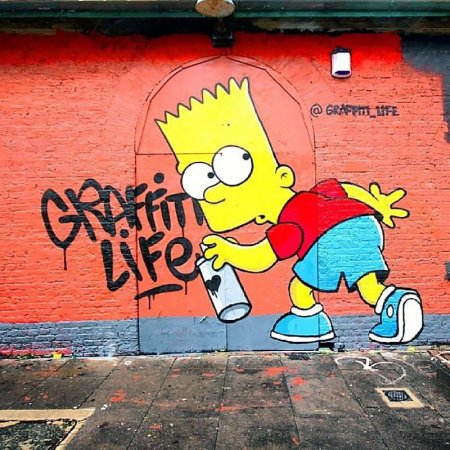 Барт симпсон рисует граффити