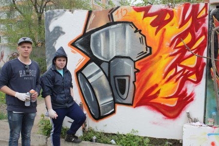 Граффити на пожарную тематику