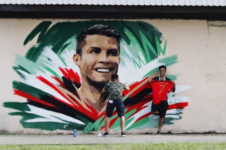 Граффити Роналду в Саранске