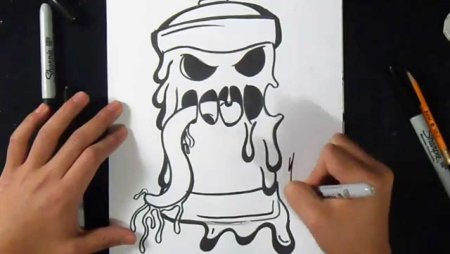 Баллончик карандашом