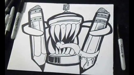 Граффити карандашом баллончик