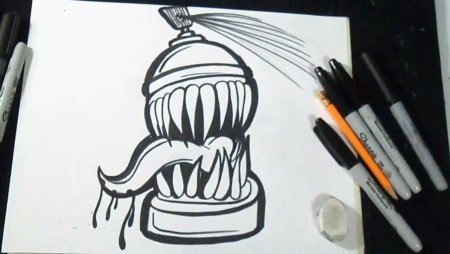 Граффити карандашом баллончик