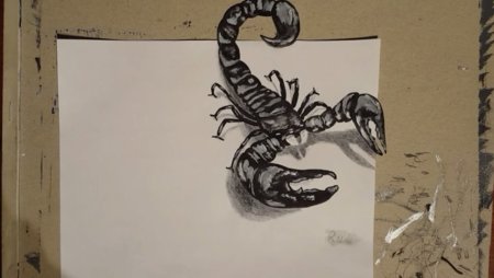 Скорпион рисунок ручкой