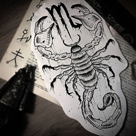 Скорпион тату эскиз