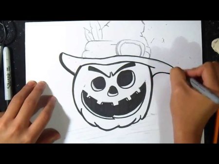 Рисунки на Хэллоуин легкие фломастерами