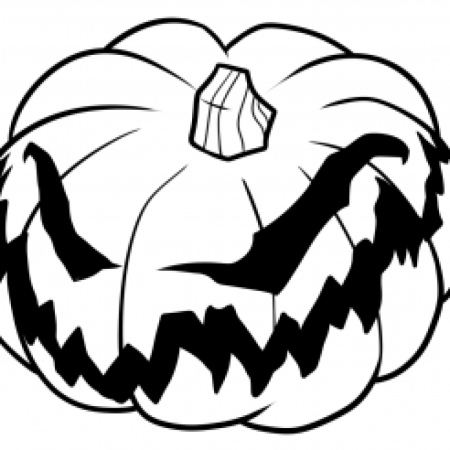 Страшная тыква контур