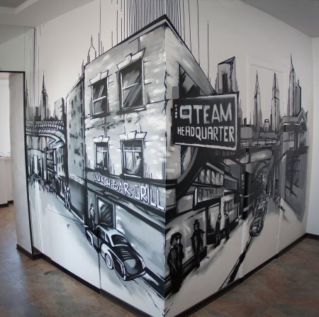 Граффити на стене в квартире