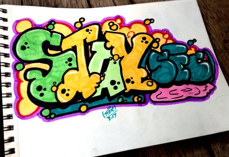 Граффити рисунки в скетчбуке