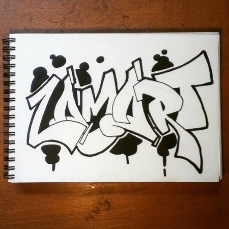 Граффити для скетчбука лёгкие