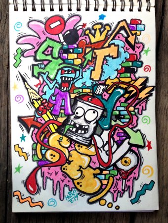 Граффити рисунки в скетчбуке