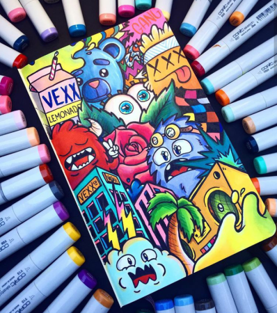 Скетчбук граффити карандашом