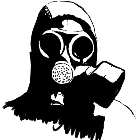 Противогаз черно белый